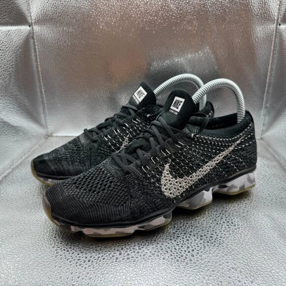 Size 7.5 Nike Flyknit Zoom Womens Black White Agility Running Shoes 698616-004 - Picture 4 of 9